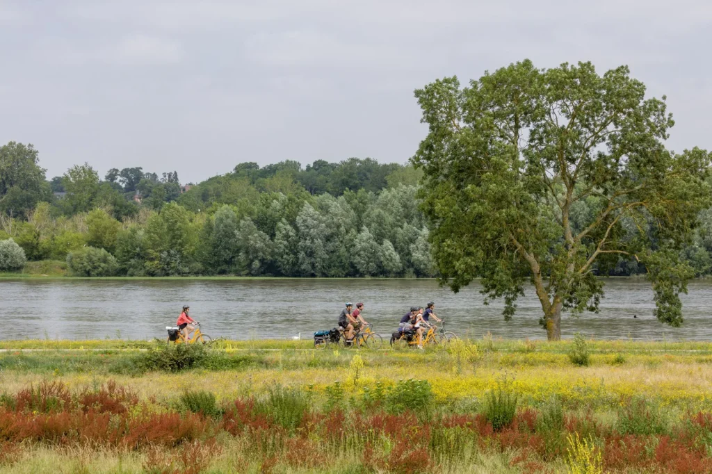 Cyclotouristes en bord de Loire