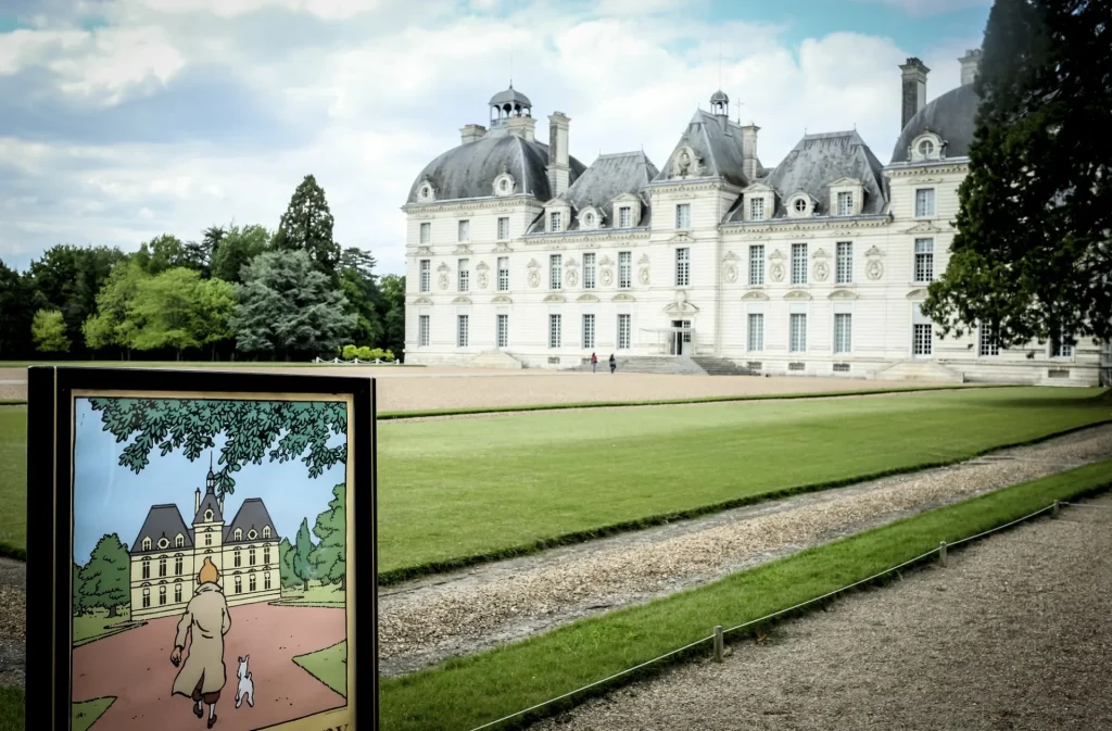 Chateau de Cheverny et tableau de Tintin