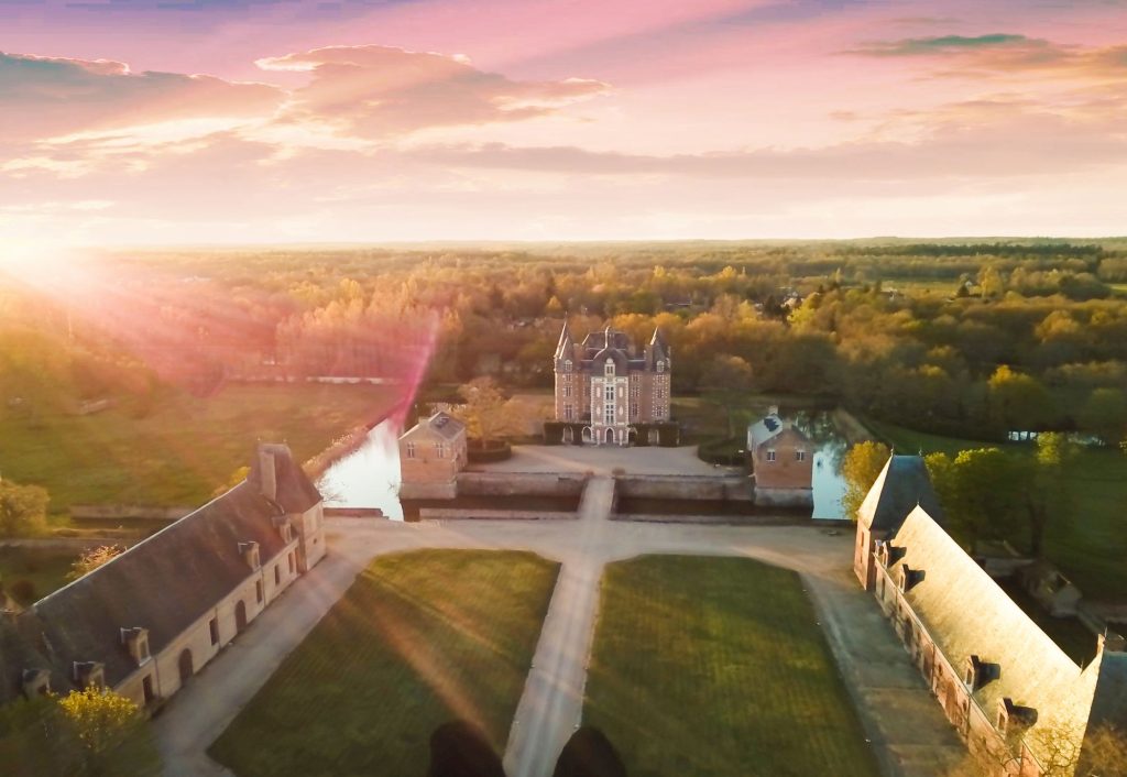 Vue aérienne du château de la Ferte Imbault 