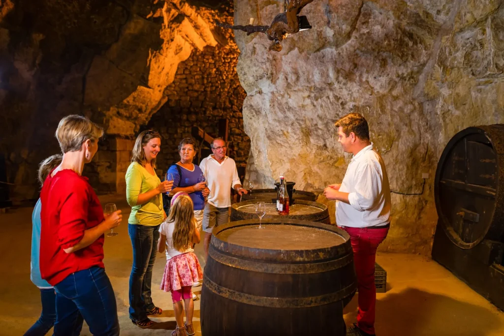 Dégustation de vin à la cave de la Dive bouteille