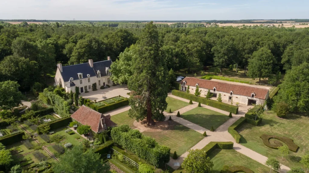 Vue aérienne du domaine de Poulaines