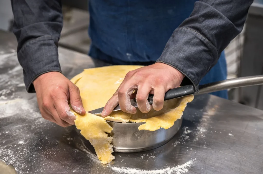 Préparation d'une tarte tatin