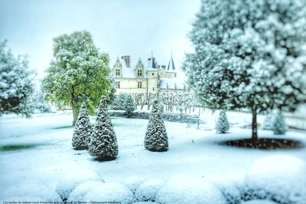 Le château royal d'Amboise sous la neige