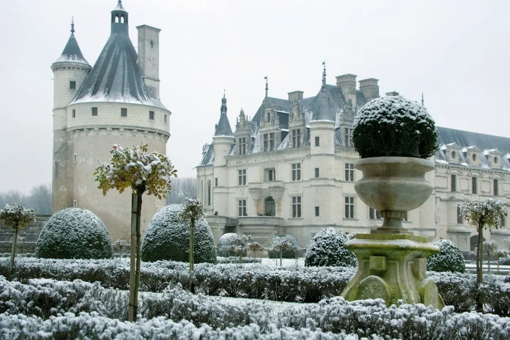 Le château de Chenonceau sous la neige