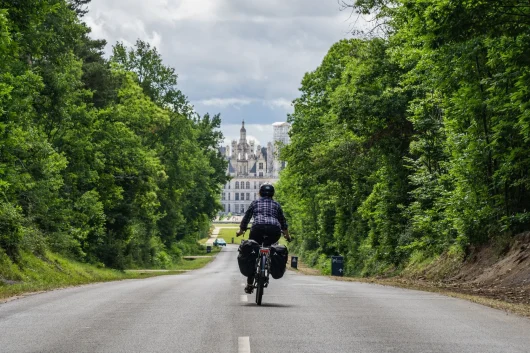 Cyclotouriste à Chambord