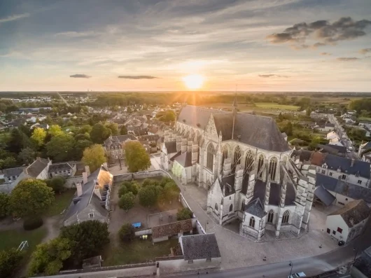 Basilique de Cléry vue du ciel