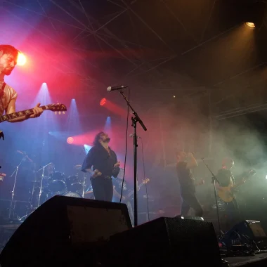 Groupe de guitaristes sur scène